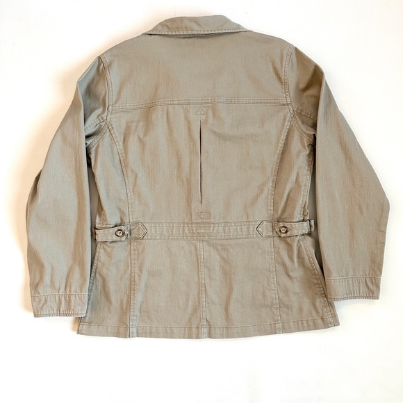 ANTHROPOLOGIE ISABELLA BIRD KHAKI CARGO SAFARI UTILITY JACKET. SzL - Picture 8 of 10